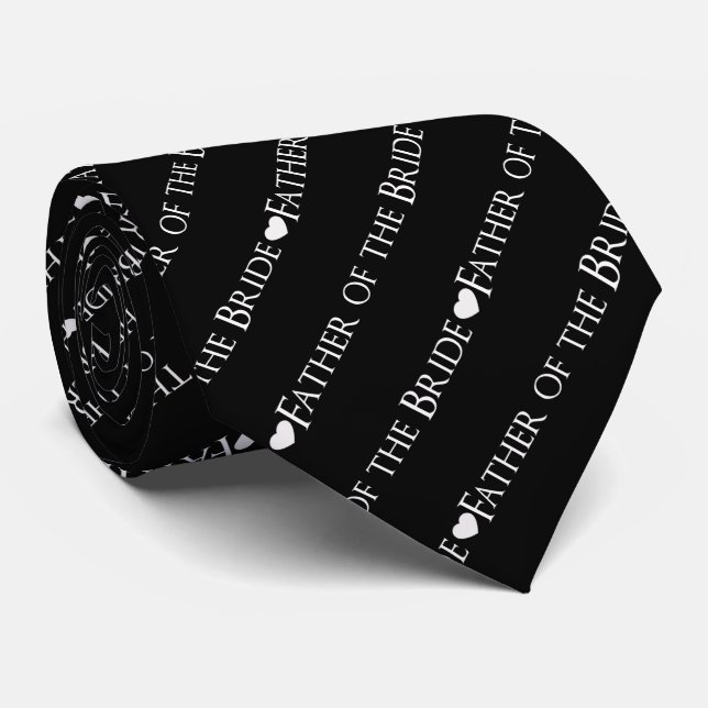 Father of the Bride Elegant Black Neck Tie (Rolled)