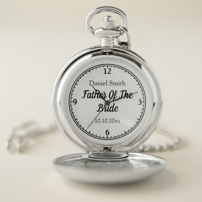 Father of the Bride Elegant Personalized Pocket Watch (Inside)