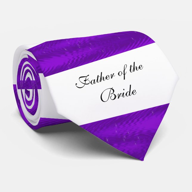 Father of the Bride, Elegant, Pink Satin Ribbon, Neck Tie (Rolled)