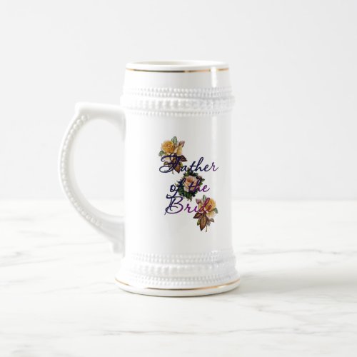 Father Of The Bride Floral Beer Stein