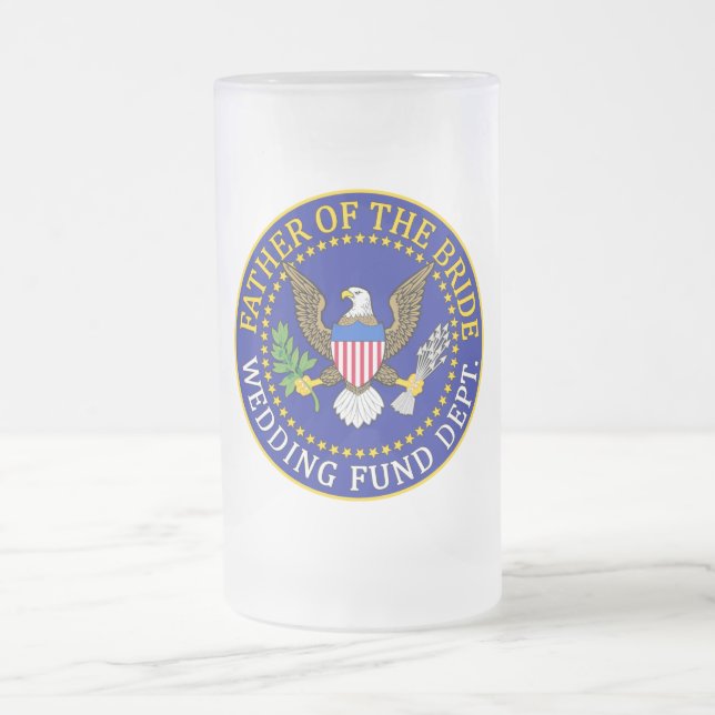 Father Of The Bride Frosted Glass Beer Mug (Center)