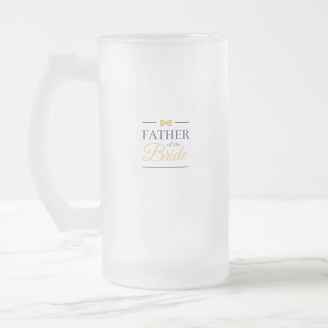 Father of the bride frosted glass beer mug (Left)