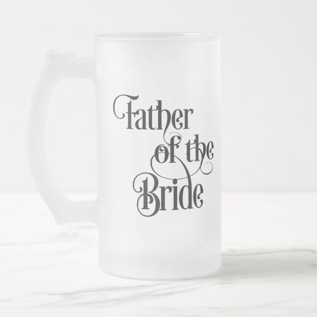 Father of the Bride Frosted Glass Beer Mug (Left)