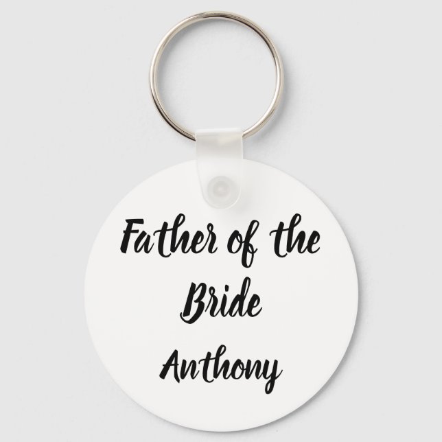 Father of the Bride Gift Custom Name Gift Wedding Keychain (Front)