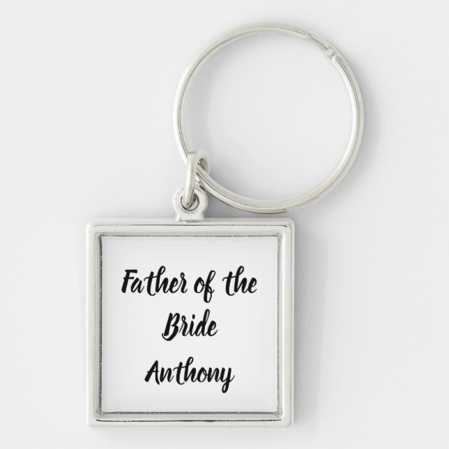 Father of the Bride Gift Custom Name Gift Wedding  Keychain (Front)