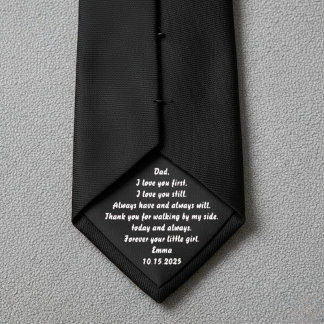 Father of the Bride Gift from Bride black Neck Tie