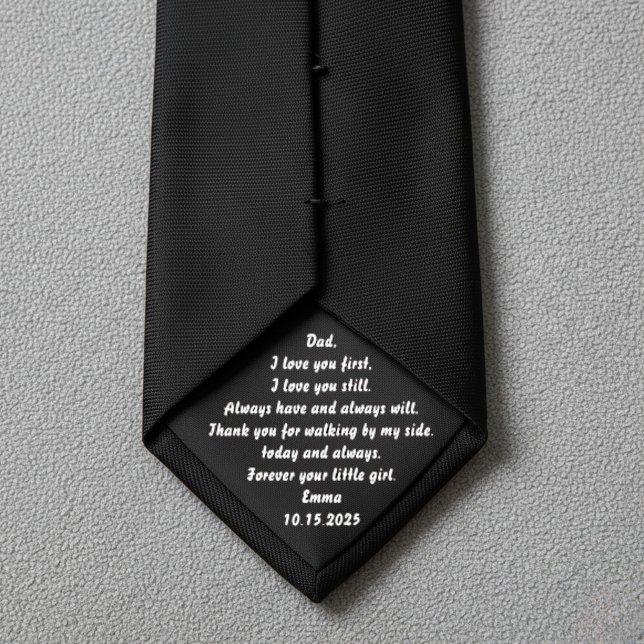 Father of the Bride Gift from Bride black Neck Tie (Creator Uploaded)