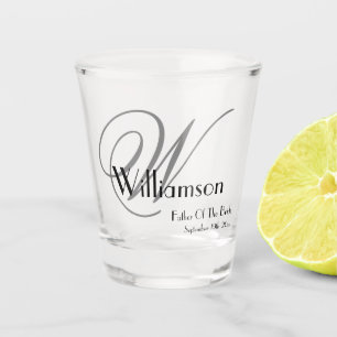 Father Of The Bride Gift Modern Monogram Name Cute Shot Glass