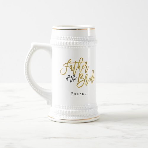 Father of The Bride GiftNameGold  Black Beer Stein