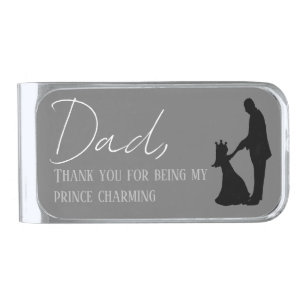 father of the bride gift silver finish money clip