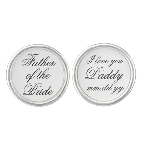 Father of the Bride Gift Wedding Day Present  Cufflinks