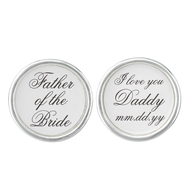 Father of the Bride Gift Wedding Present Cufflinks (Front)