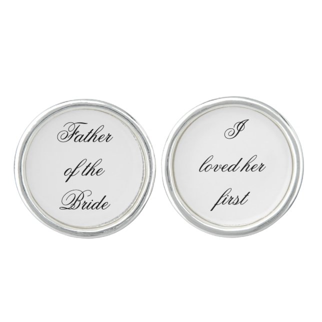 Father of the Bride Gift Wedding Present Cufflinks (Front)