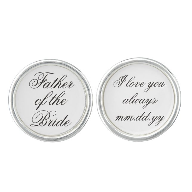 Father of the Bride Gift Wedding Present Cufflinks (Front)