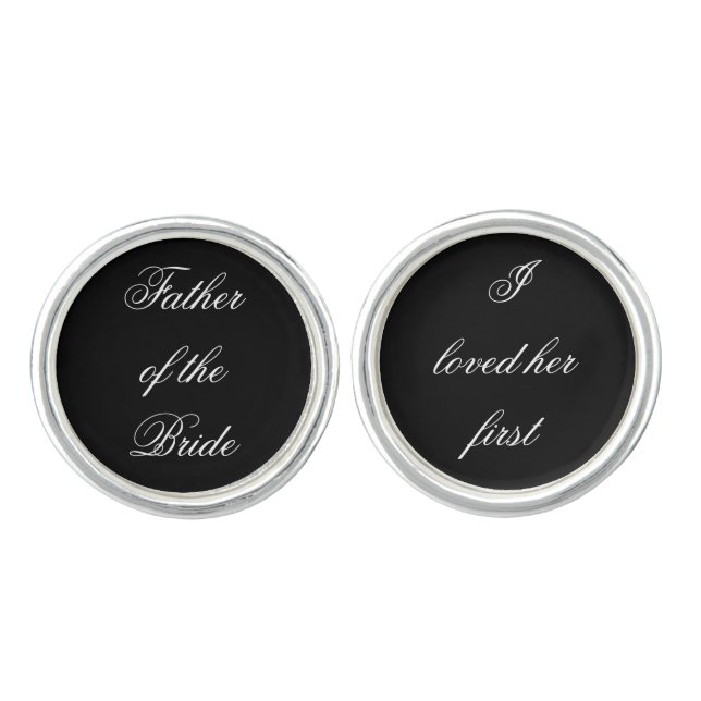 Father of the Bride Gift Wedding Present Cufflinks (Front)