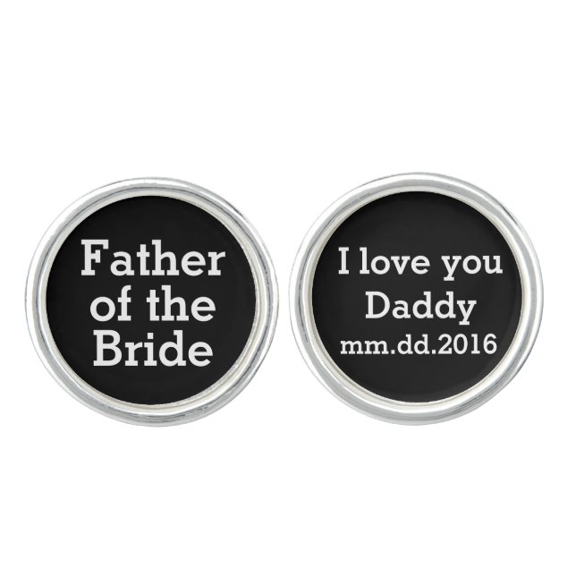 Father of the Bride Gift Wedding Present Cufflinks (Front)
