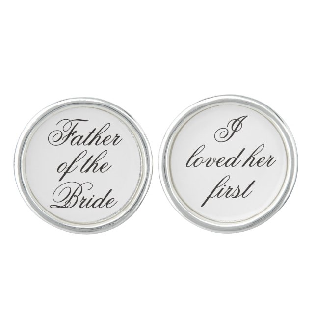 Father of the Bride Gift Wedding Present Cufflinks (Front)