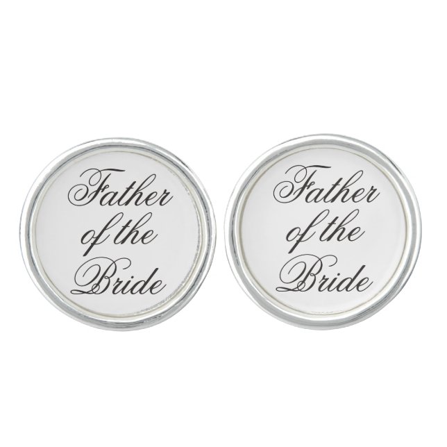 Father of the Bride Gift Wedding Present Cufflinks (Front)
