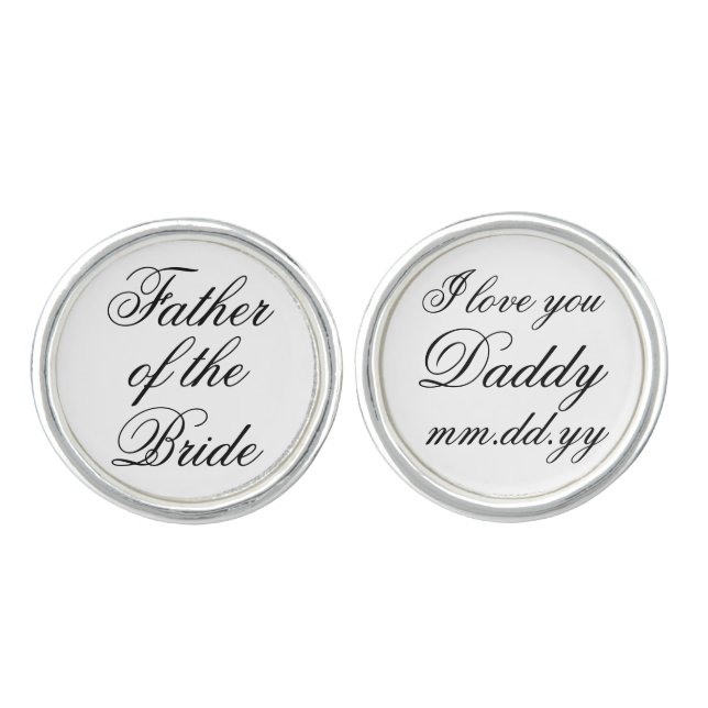 Father of the Bride Gift Wedding Present Cufflinks (Front)