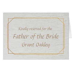 Father of the Bride Gold and White Place Name Cards