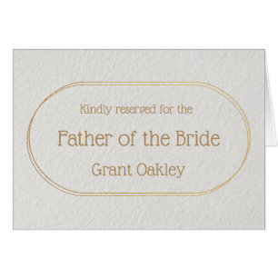 Father of the Bride Gold and White Place Name Cards