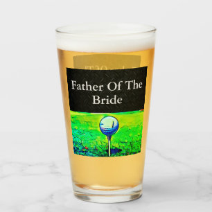 Father of The Bride Golf Sports Wedding Bachelor Glass