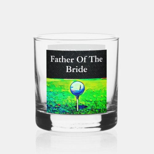 Father of The Bride Golf Sports Wedding Bachelor Whiskey Glass