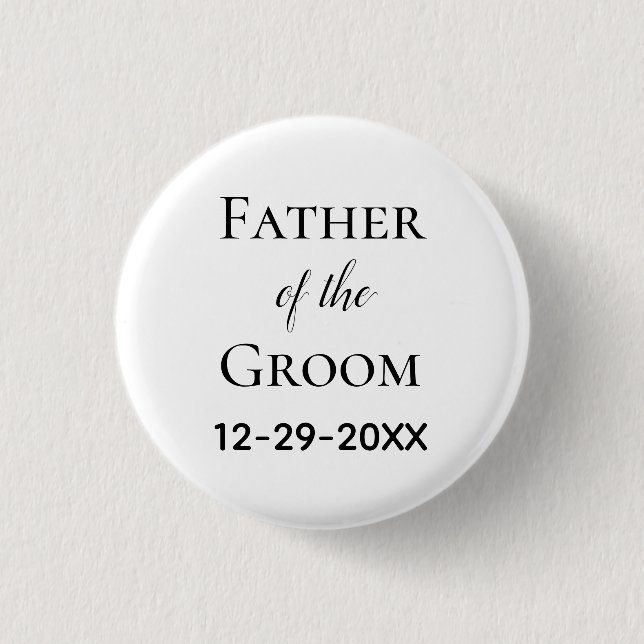 Father of the Bride Groom Wedding  Button (Front)