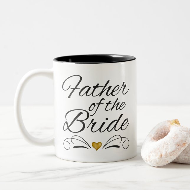 Father Of The Bride - Heart Of Gold Two-Tone Coffee Mug (With Donut)