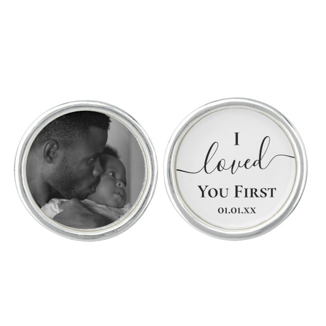 Father of the Bride I loved you First Custom Photo Cufflinks (Front)