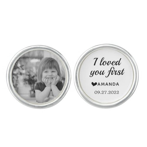 Father of the Bride I loved you first Photo Cufflinks