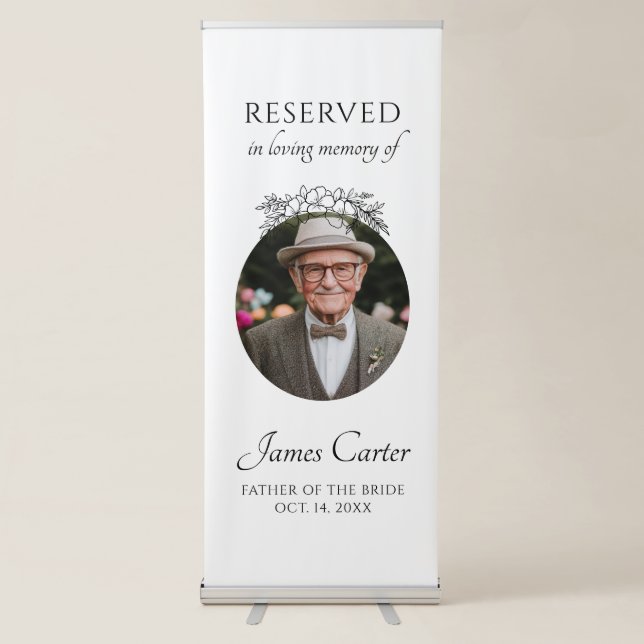 Father Of The Bride In Loving Memory Wedding Retractable Banner (Front)