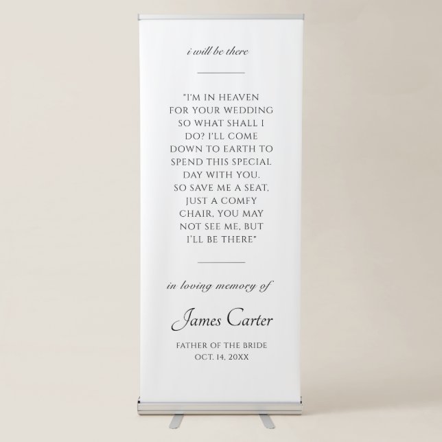 Father Of The Bride In Loving Memory Wedding Signs (Front)