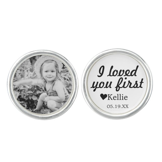 Father of the Bride Loved You First Custom Photo Cufflinks (Front)