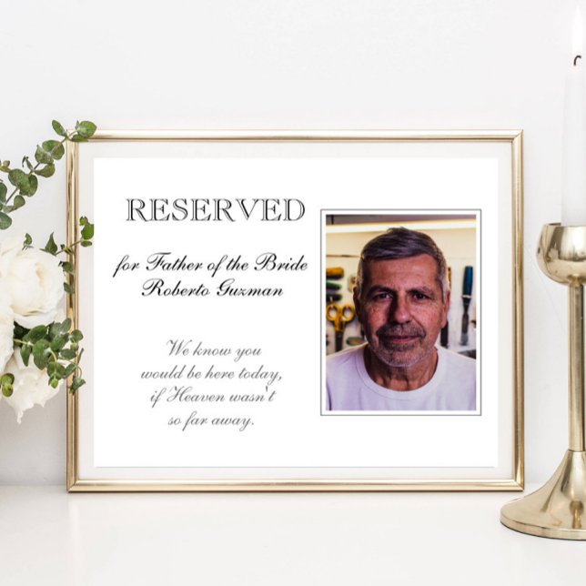 Father of the Bride Memorial Seat Photo Wedding Poster (Creator Uploaded)