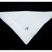 Father of the Bride Monogram Handkerchief (Top Folded)