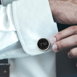 Father of the Bride Monogram Wedding Cufflinks<br><div class="desc">Looking for a bridal party gift for the Father of the Bride? Just add his initials to these classic black and silver ones</div>