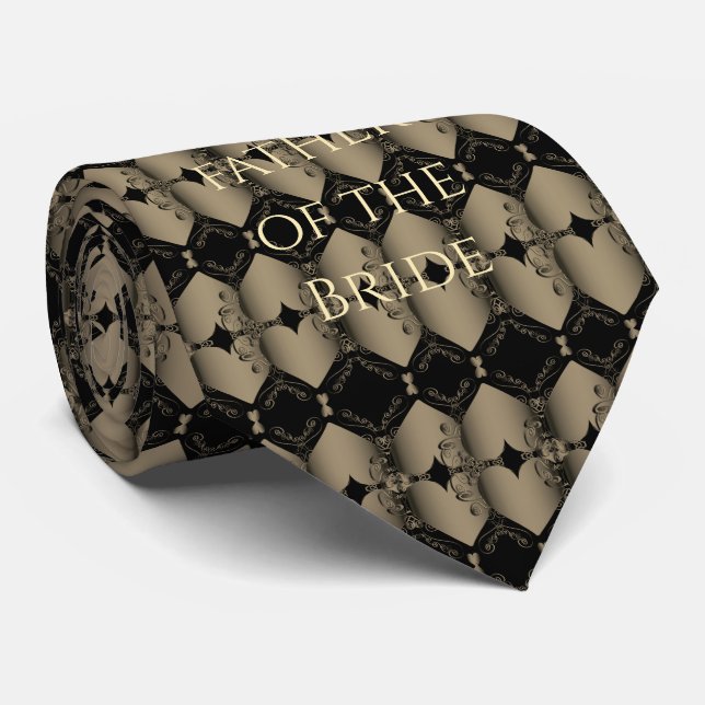 Father of the Bride Old Gold Steampunk Wedding Neck Tie (Rolled)