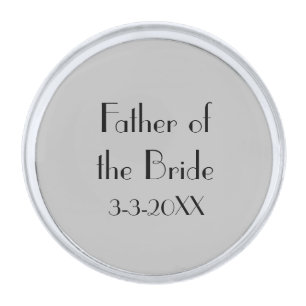 Father of the Bride or Groom Gift Gray and Black Silver Finish Lapel Pin