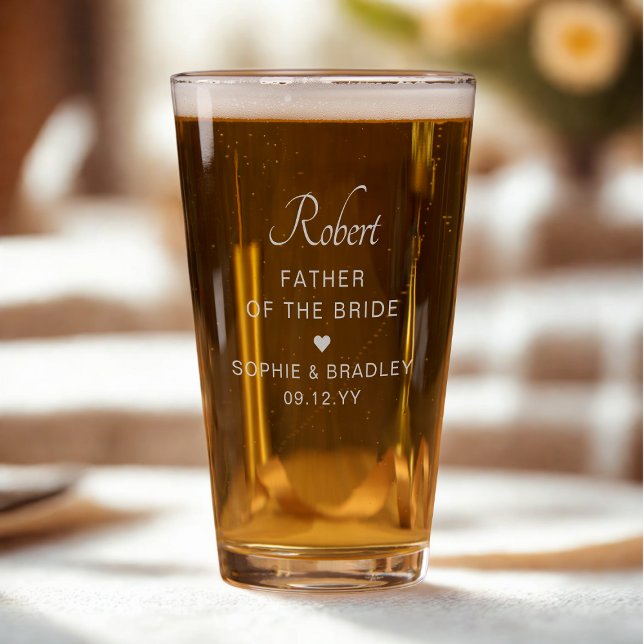 Father Of The Bride Personalised Wedding Party Pint Glass (Creator Uploaded)