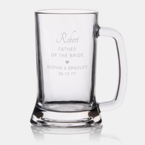 Father Of The Bride Personalised Wedding Party Stein