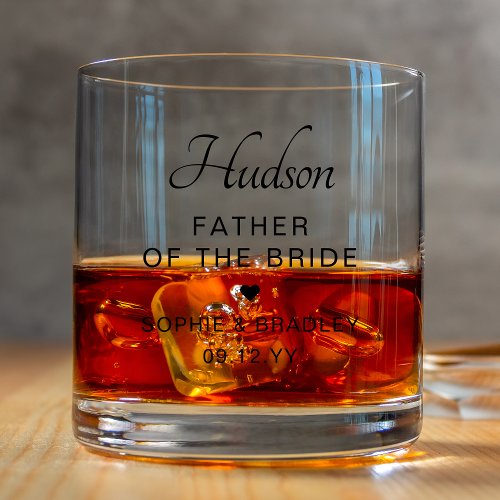 Father Of The Bride Personalised Wedding Party Whiskey Glass