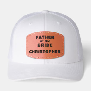 Father of the Bride Personalized Name Leather Patch Hat