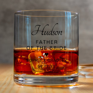 Father of the Bride Personalized Wedding Gift Whiskey Glass