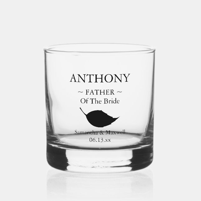 Father of the Bride Personalized Wedding Party Whiskey Glass (Front)