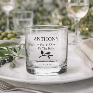 Father of the Bride Personalized Wedding Party Whiskey Glass
