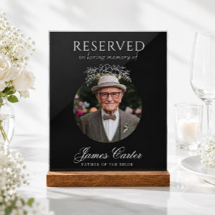 Father Of The Bride Photo Reserved Wedding Acrylic Sign