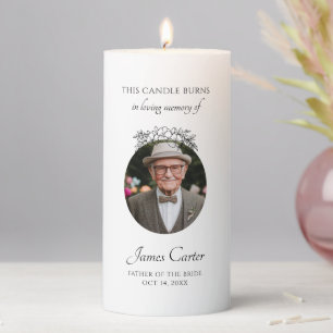 Father Of The Bride Photo Wedding Memorial Pillar Candle