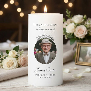Father Of The Bride Photo Wedding Memorial Pillar Candle