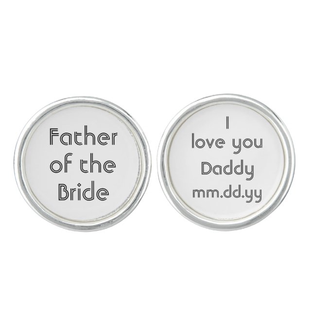 Father of the Bride Present Wedding Gift Cufflinks (Front)